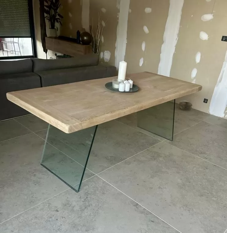 pied de table en verre 